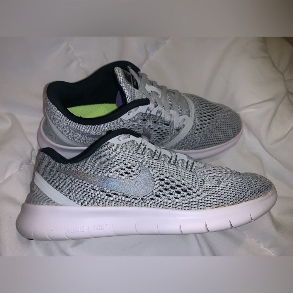 Nike Free Run White/Black-Pure Platinum - Picture 5 of 8
